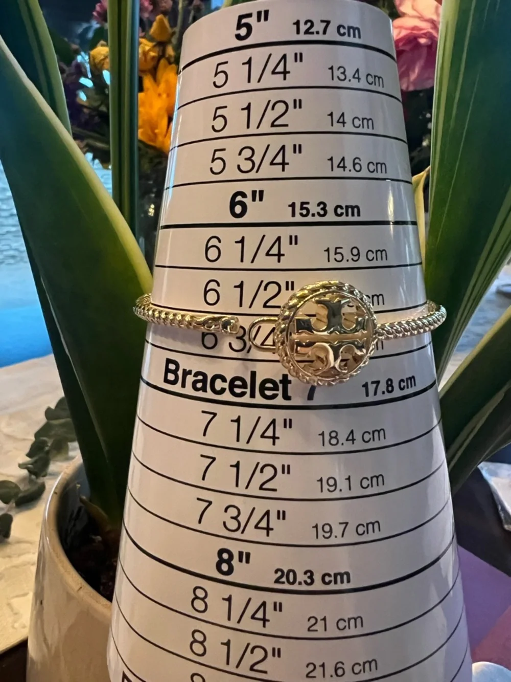 Tory Burch Logo Medallion Bangle Bracelet
